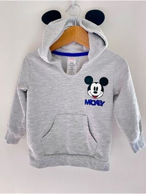 Mickey Hoodie w Mouse Ears! Soft & Cozy, Kangaroo Pocket, Unisex Gray